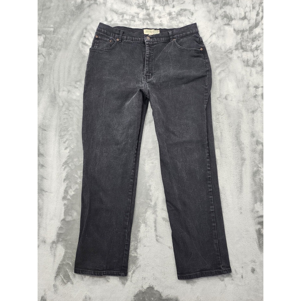 Vintage 80s 90s St John's Bay Jeans Womens 18 Black High Rise Tapered Stretch